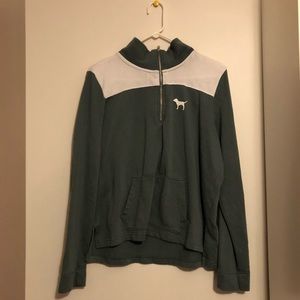 Olive green PINK quarter zip